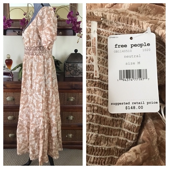 Free People Ellie Printed Maxi Dress.  NWT. - Picture 5 of 9